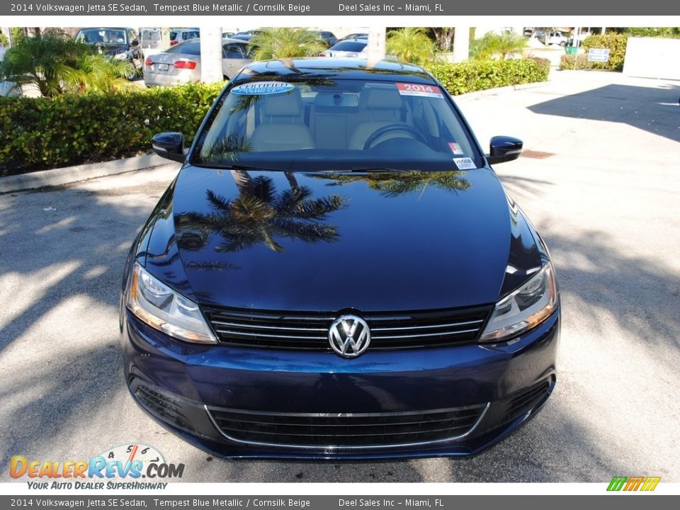 2014 Volkswagen Jetta SE Sedan Tempest Blue Metallic / Cornsilk Beige Photo #3