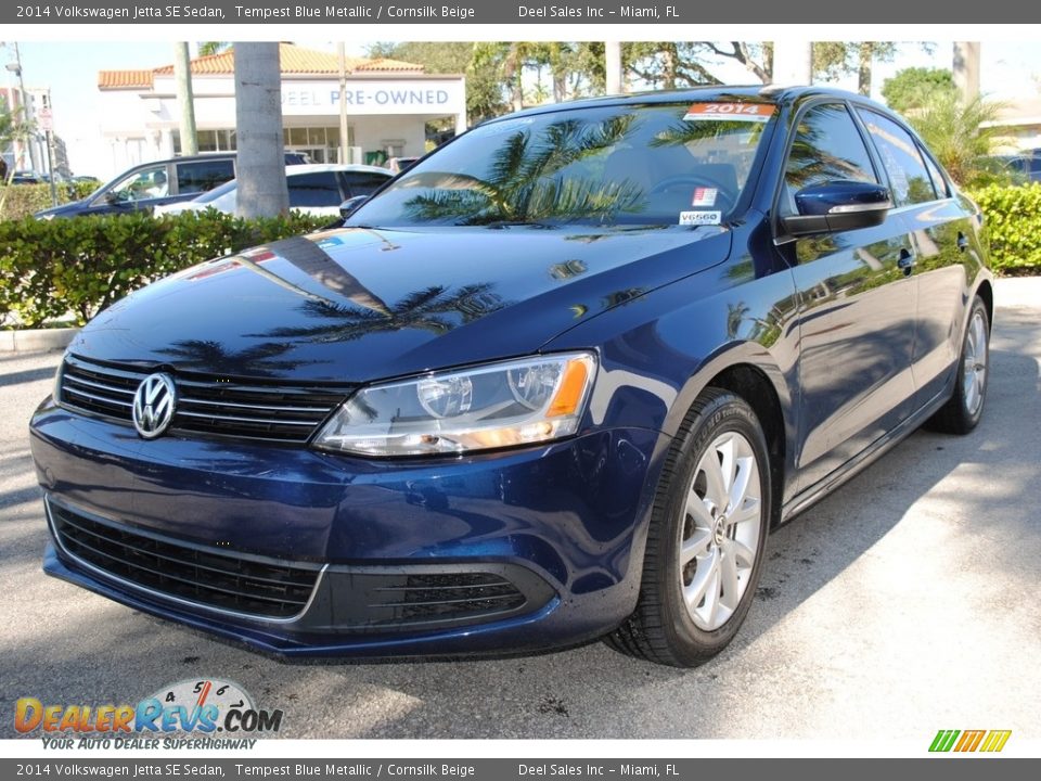 2014 Volkswagen Jetta SE Sedan Tempest Blue Metallic / Cornsilk Beige Photo #5