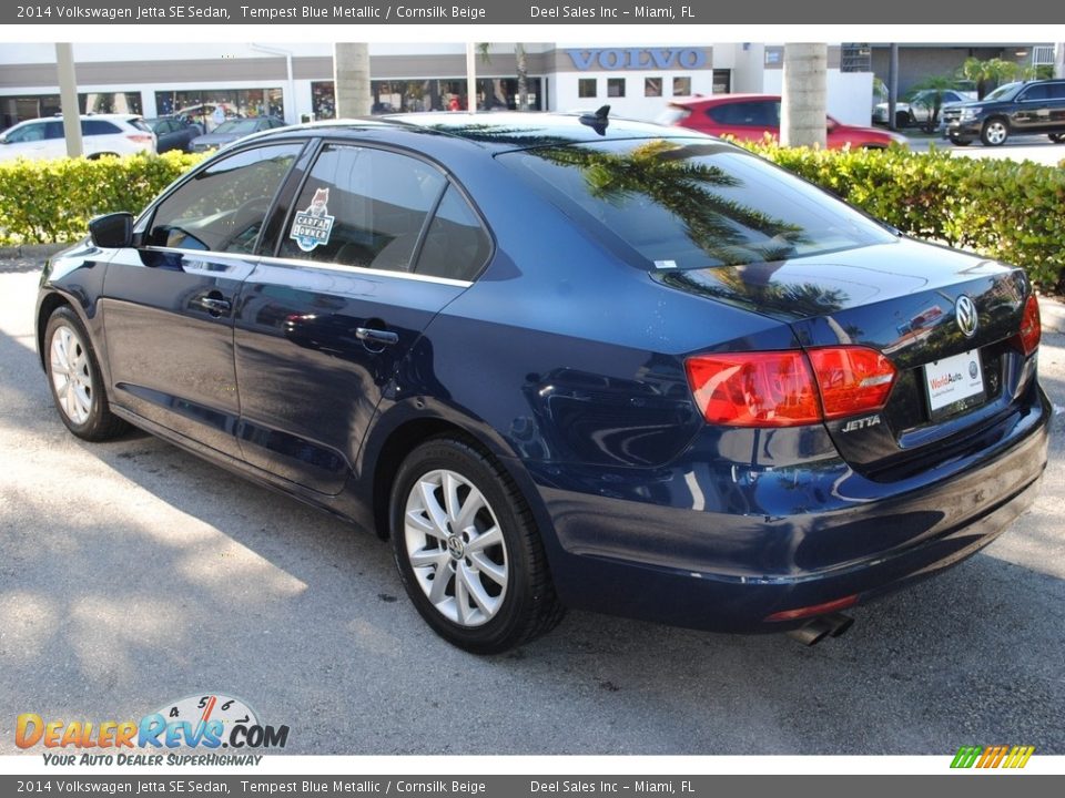 2014 Volkswagen Jetta SE Sedan Tempest Blue Metallic / Cornsilk Beige Photo #6