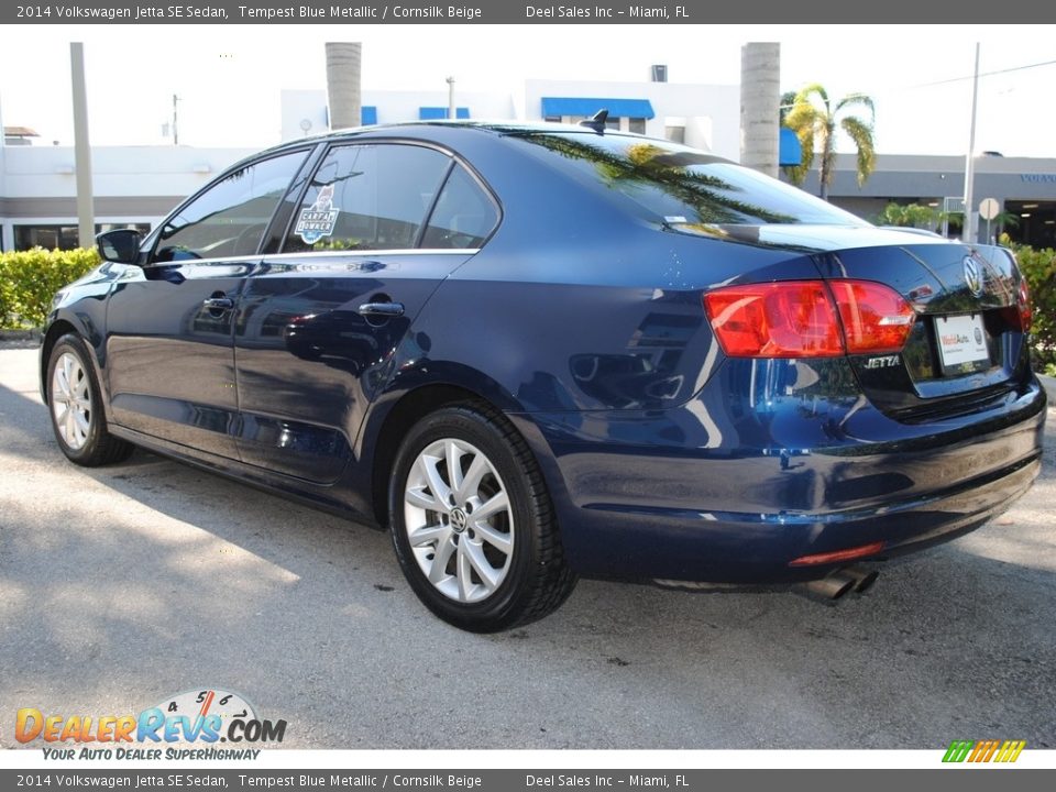 2014 Volkswagen Jetta SE Sedan Tempest Blue Metallic / Cornsilk Beige Photo #7