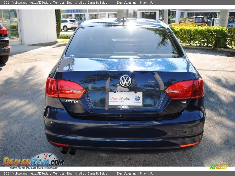 2014 Volkswagen Jetta SE Sedan Tempest Blue Metallic / Cornsilk Beige Photo #8