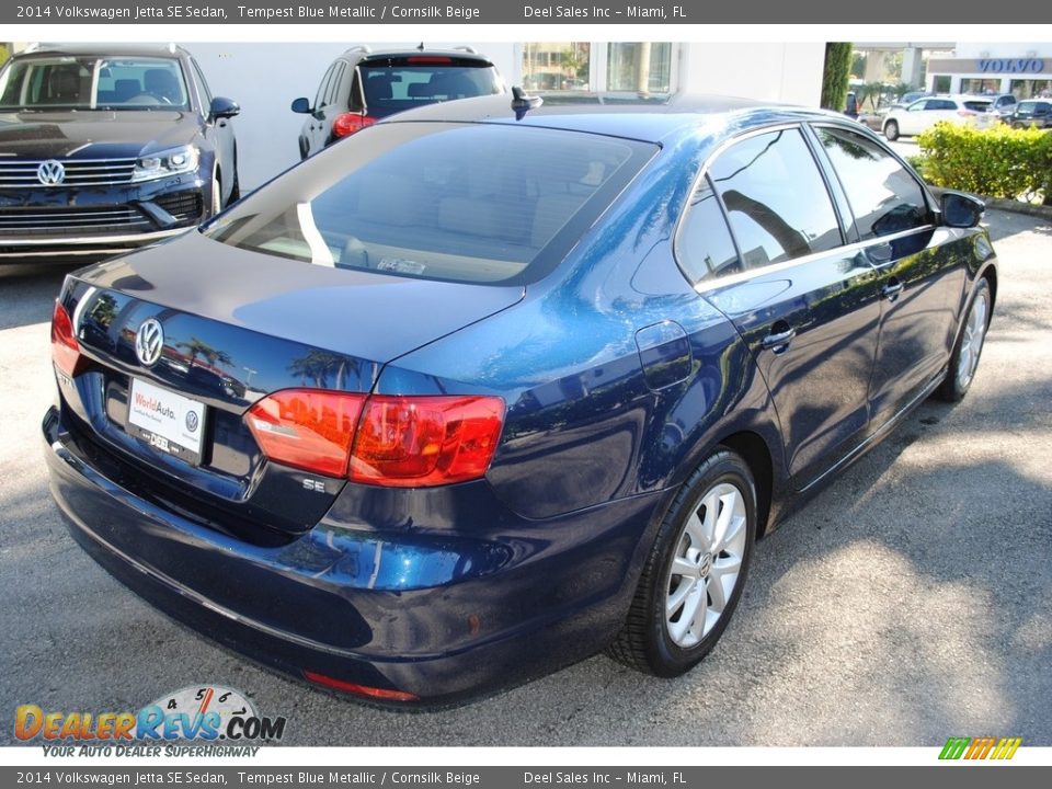 2014 Volkswagen Jetta SE Sedan Tempest Blue Metallic / Cornsilk Beige Photo #9