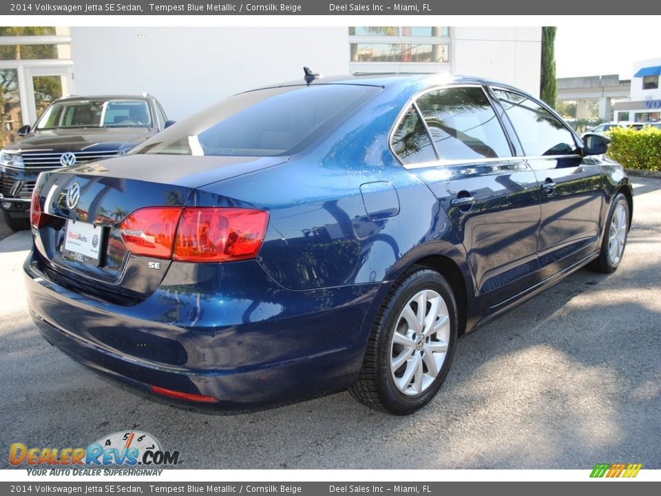 2014 Volkswagen Jetta SE Sedan Tempest Blue Metallic / Cornsilk Beige Photo #10
