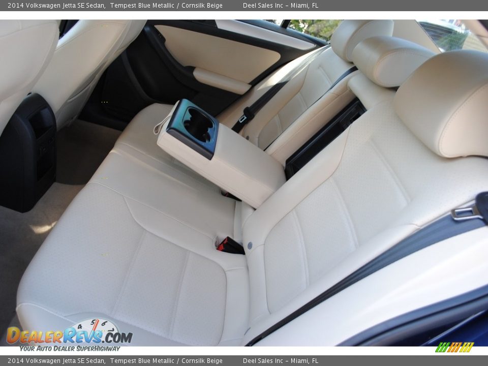 2014 Volkswagen Jetta SE Sedan Tempest Blue Metallic / Cornsilk Beige Photo #12