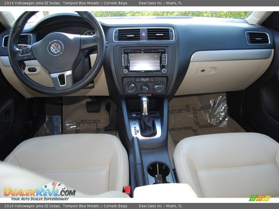 2014 Volkswagen Jetta SE Sedan Tempest Blue Metallic / Cornsilk Beige Photo #13