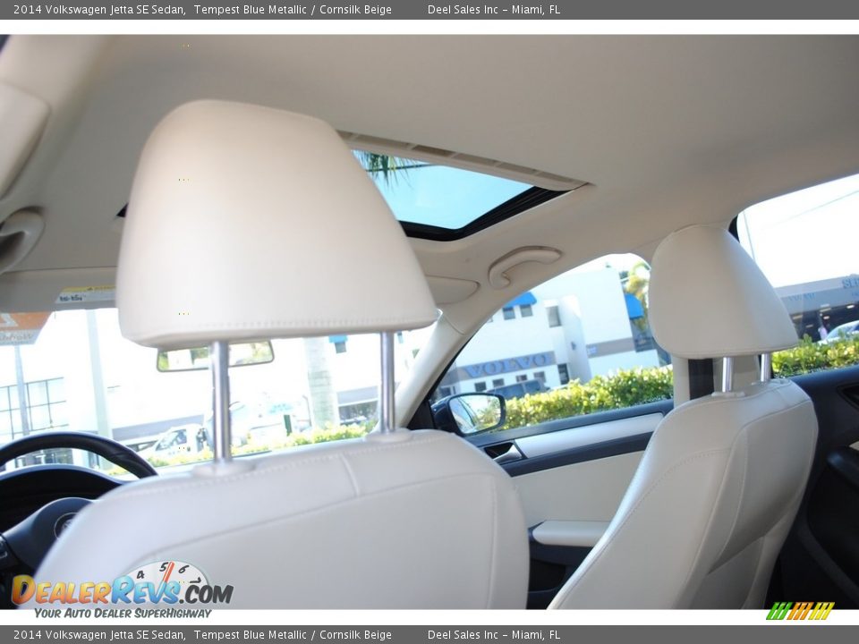 2014 Volkswagen Jetta SE Sedan Tempest Blue Metallic / Cornsilk Beige Photo #14