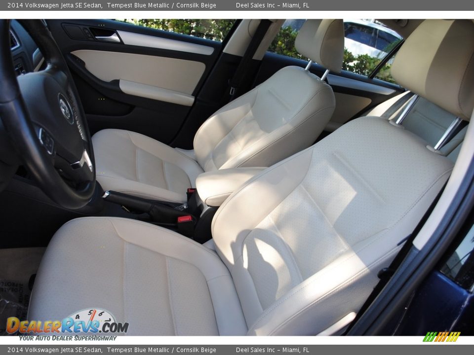 2014 Volkswagen Jetta SE Sedan Tempest Blue Metallic / Cornsilk Beige Photo #15