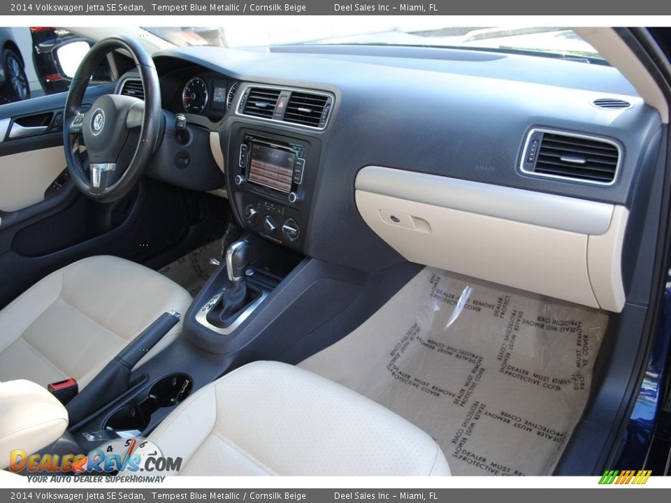2014 Volkswagen Jetta SE Sedan Tempest Blue Metallic / Cornsilk Beige Photo #18