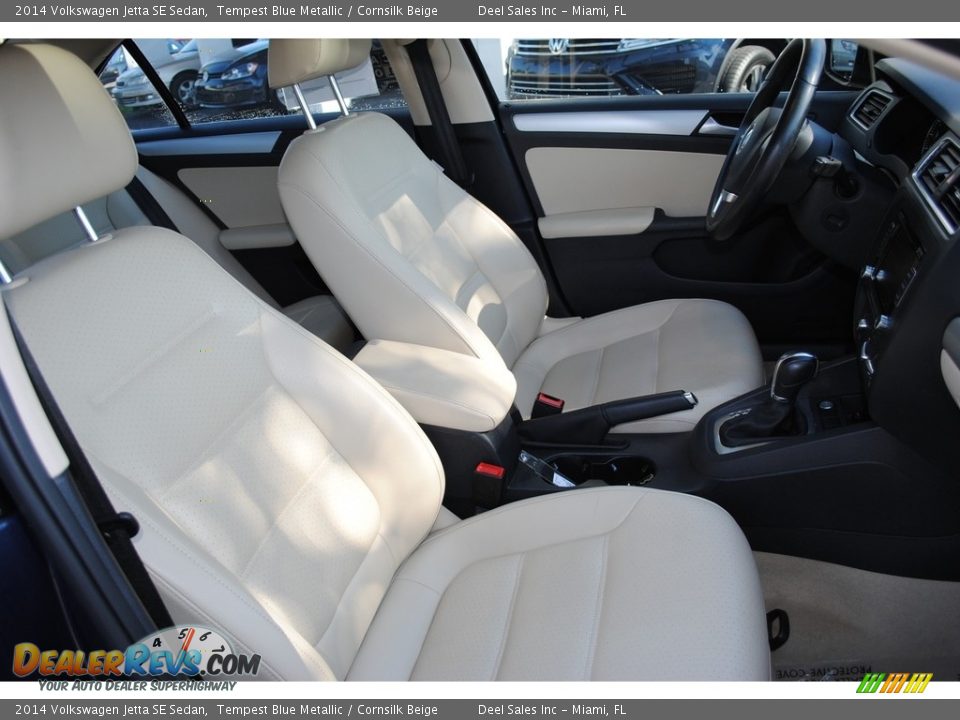 2014 Volkswagen Jetta SE Sedan Tempest Blue Metallic / Cornsilk Beige Photo #19