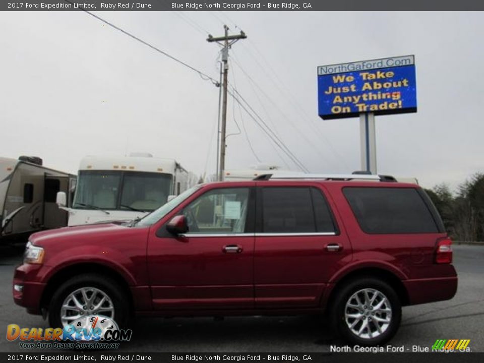 2017 Ford Expedition Limited Ruby Red / Dune Photo #2