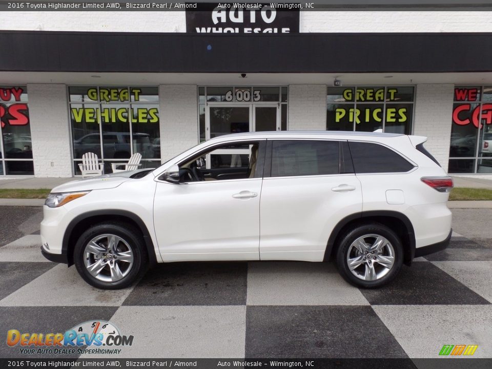 2016 Toyota Highlander Limited AWD Blizzard Pearl / Almond Photo #1