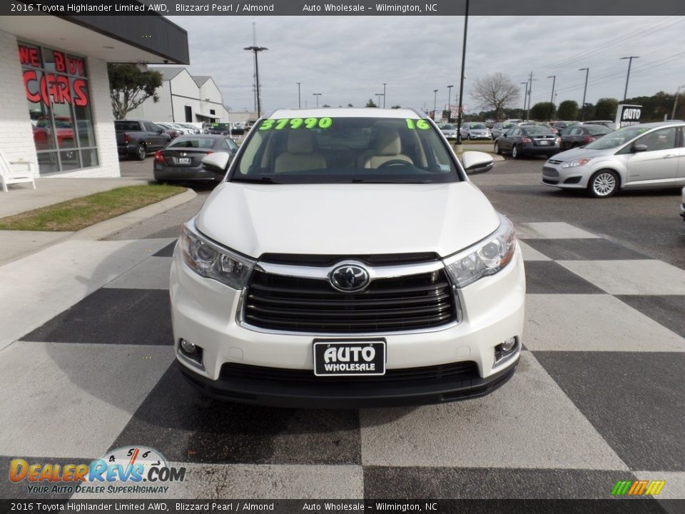 2016 Toyota Highlander Limited AWD Blizzard Pearl / Almond Photo #2