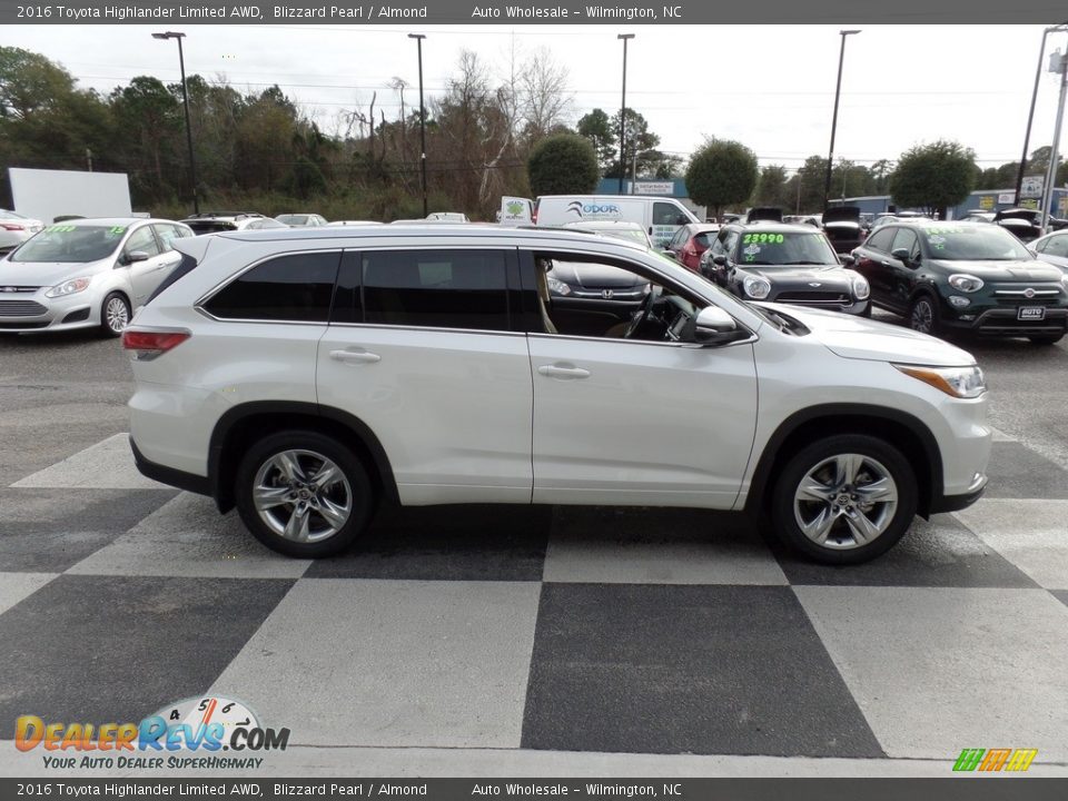 2016 Toyota Highlander Limited AWD Blizzard Pearl / Almond Photo #3