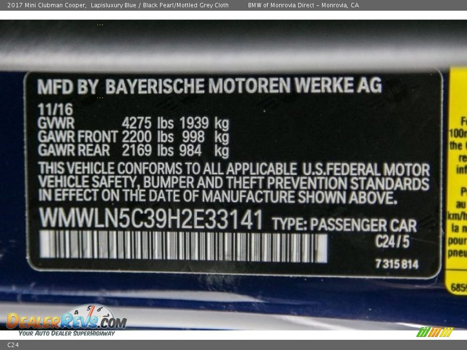 Mini Color Code C24 Lapisluxury Blue