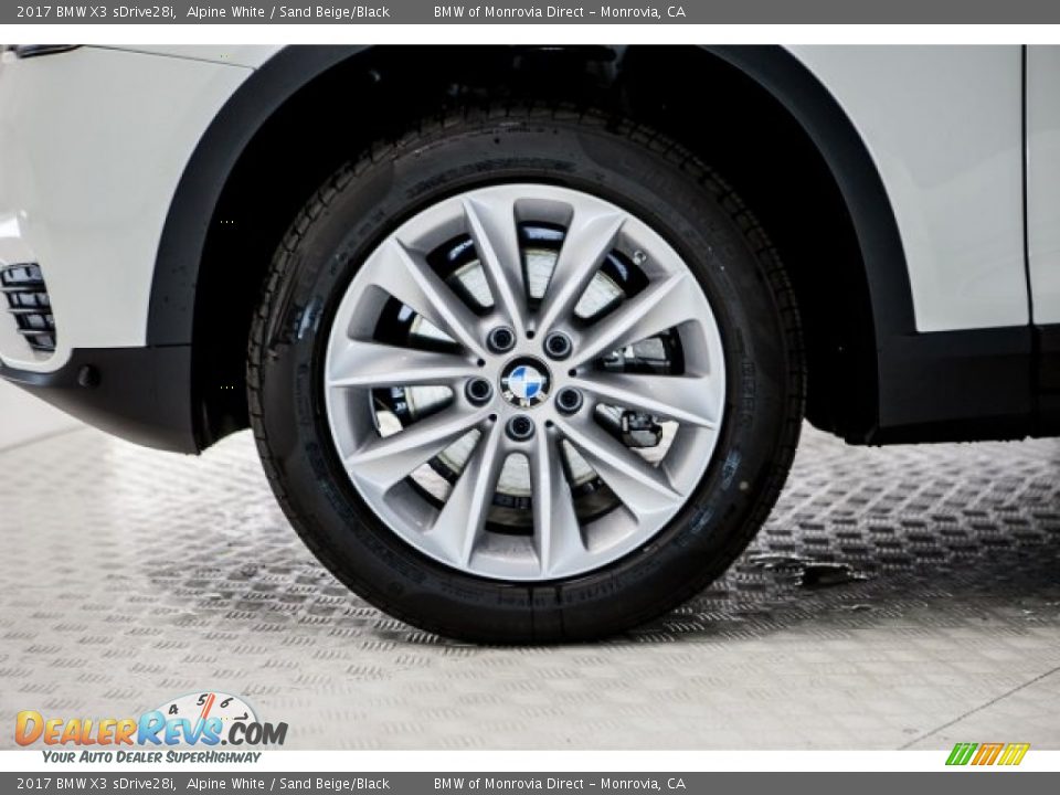 2017 BMW X3 sDrive28i Alpine White / Sand Beige/Black Photo #9