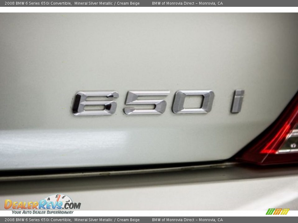 2008 BMW 6 Series 650i Convertible Mineral Silver Metallic / Cream Beige Photo #7