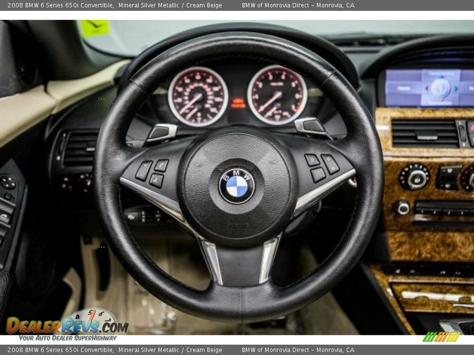2008 BMW 6 Series 650i Convertible Mineral Silver Metallic / Cream Beige Photo #15