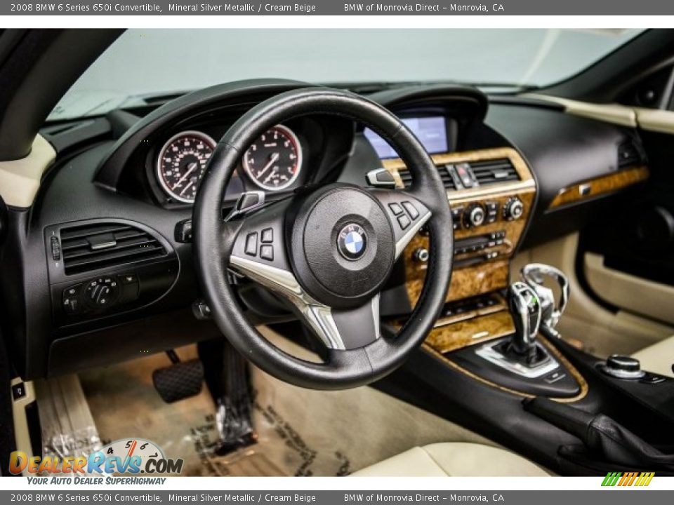 2008 BMW 6 Series 650i Convertible Mineral Silver Metallic / Cream Beige Photo #16