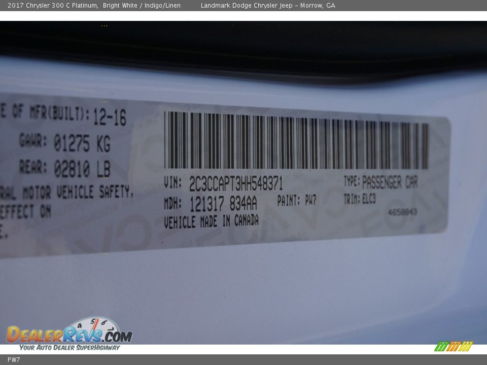 PW7 - 2017 Chrysler 300