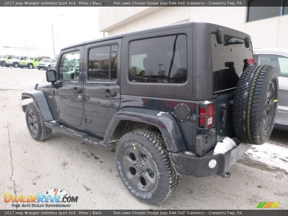 2017 Jeep Wrangler Unlimited Sport 4x4 Rhino / Black Photo #4