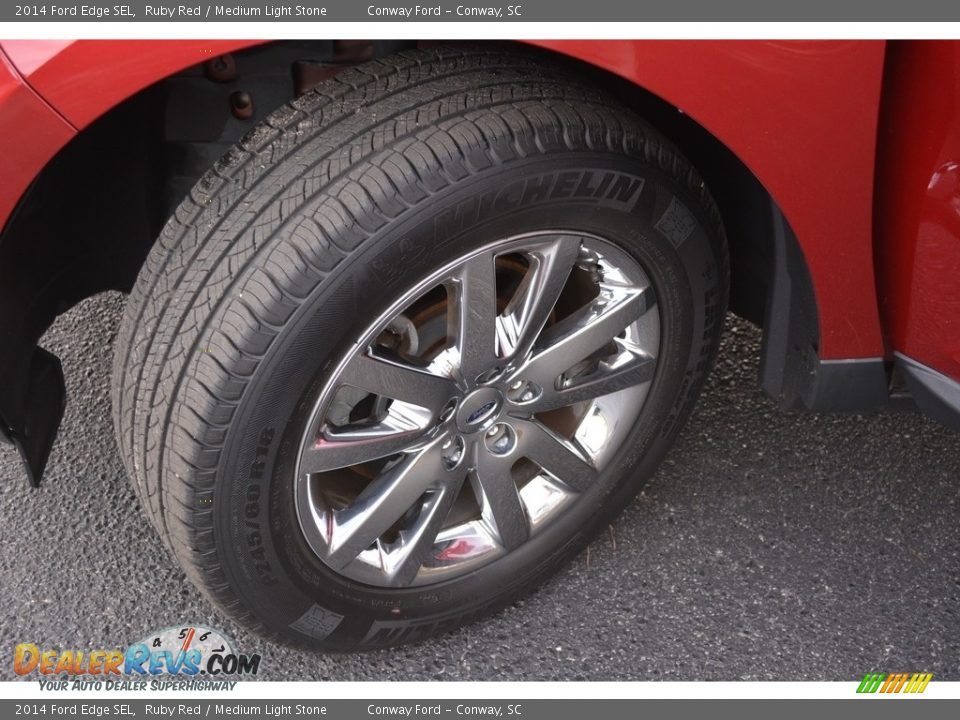2014 Ford Edge SEL Ruby Red / Medium Light Stone Photo #14