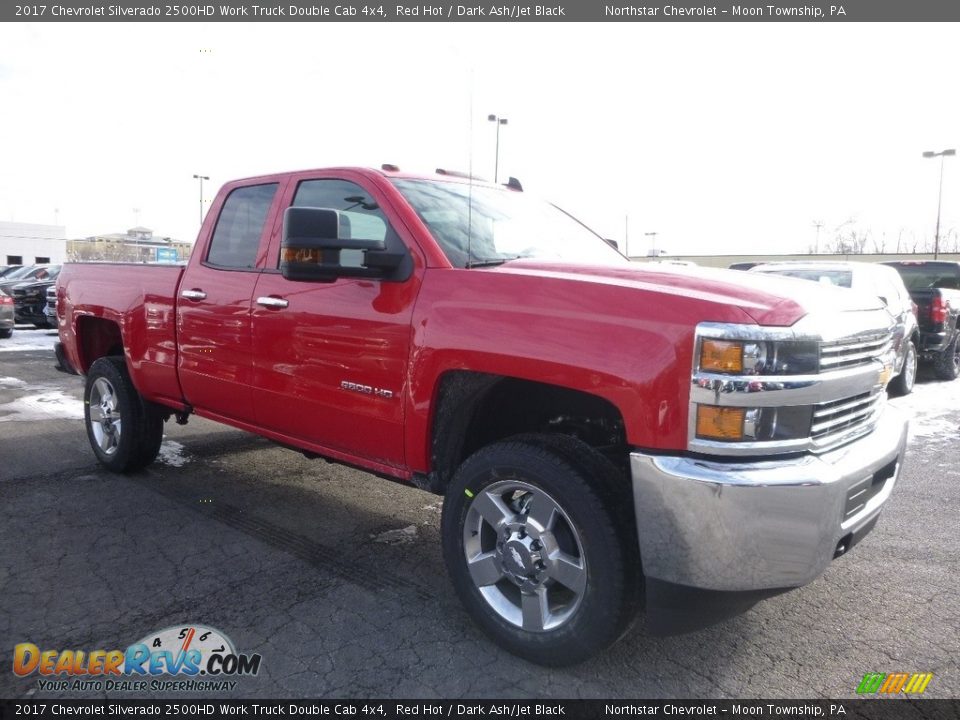 2017 Chevrolet Silverado 2500HD Work Truck Double Cab 4x4 Red Hot / Dark Ash/Jet Black Photo #3