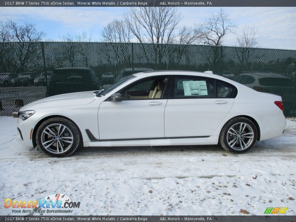 2017 BMW 7 Series 750i xDrive Sedan Mineral White Metallic / Canberra Beige Photo #8