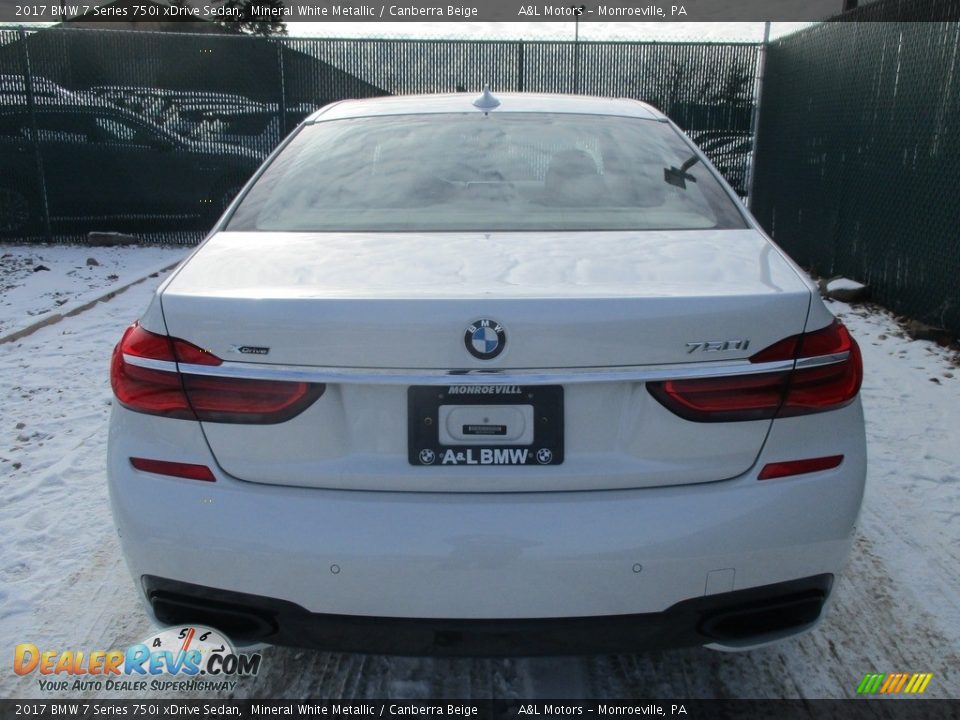 2017 BMW 7 Series 750i xDrive Sedan Mineral White Metallic / Canberra Beige Photo #9