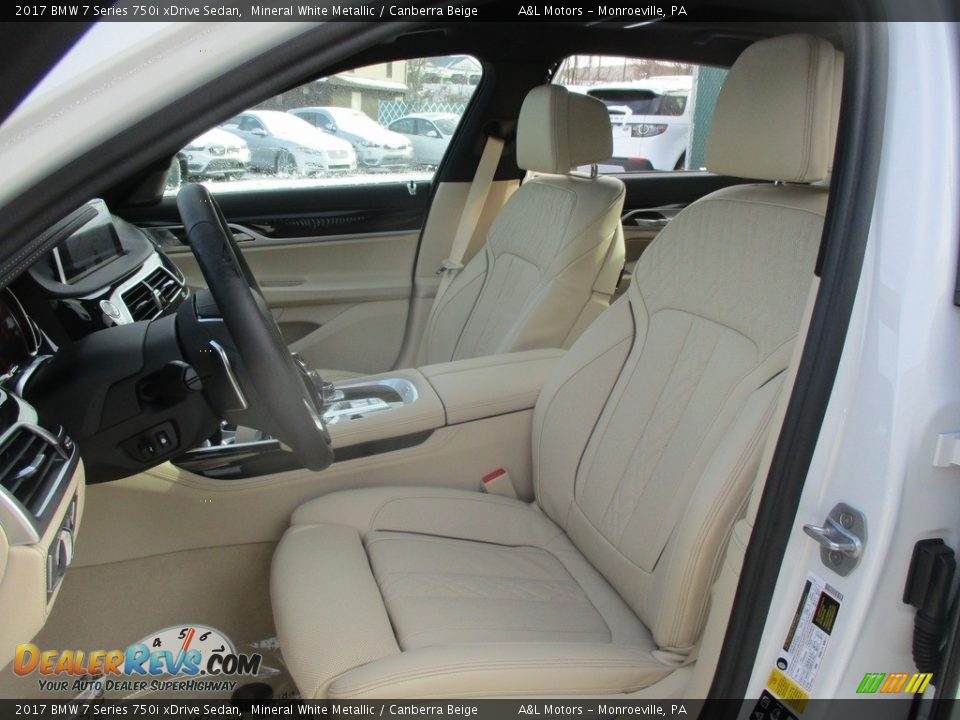 2017 BMW 7 Series 750i xDrive Sedan Mineral White Metallic / Canberra Beige Photo #12