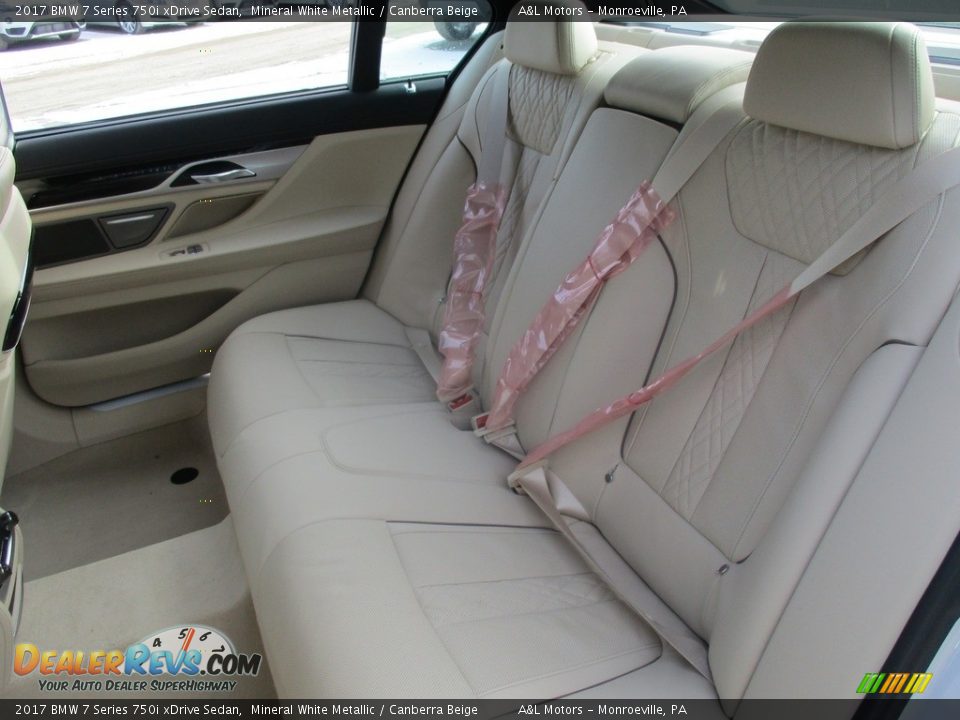 2017 BMW 7 Series 750i xDrive Sedan Mineral White Metallic / Canberra Beige Photo #13