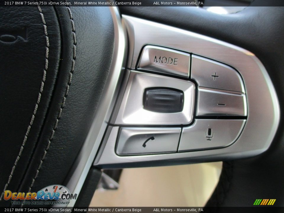 2017 BMW 7 Series 750i xDrive Sedan Mineral White Metallic / Canberra Beige Photo #18