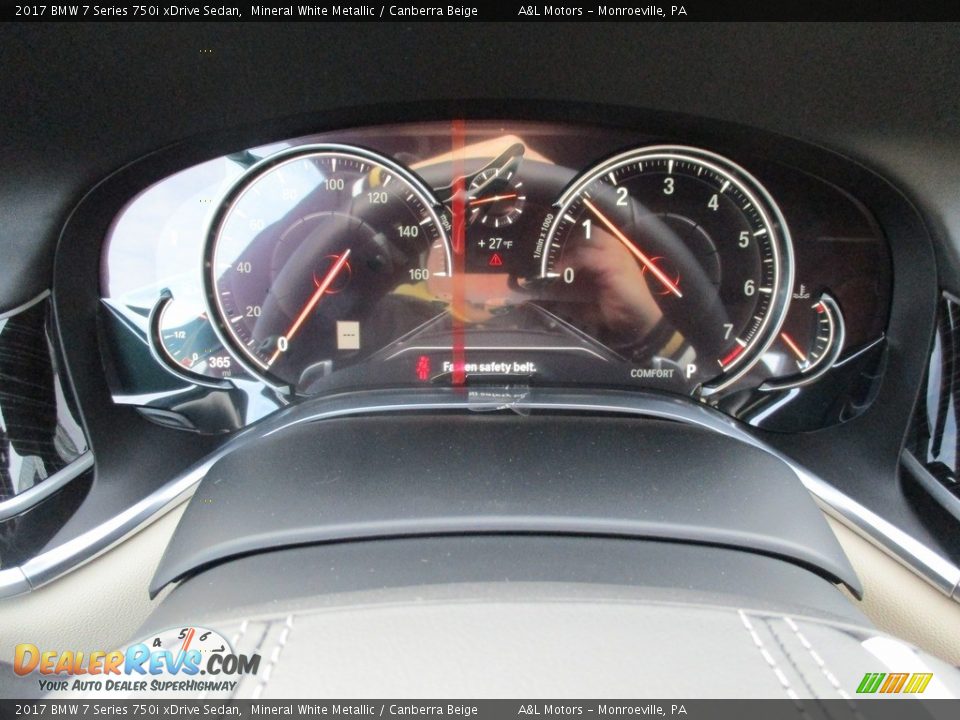2017 BMW 7 Series 750i xDrive Sedan Mineral White Metallic / Canberra Beige Photo #20