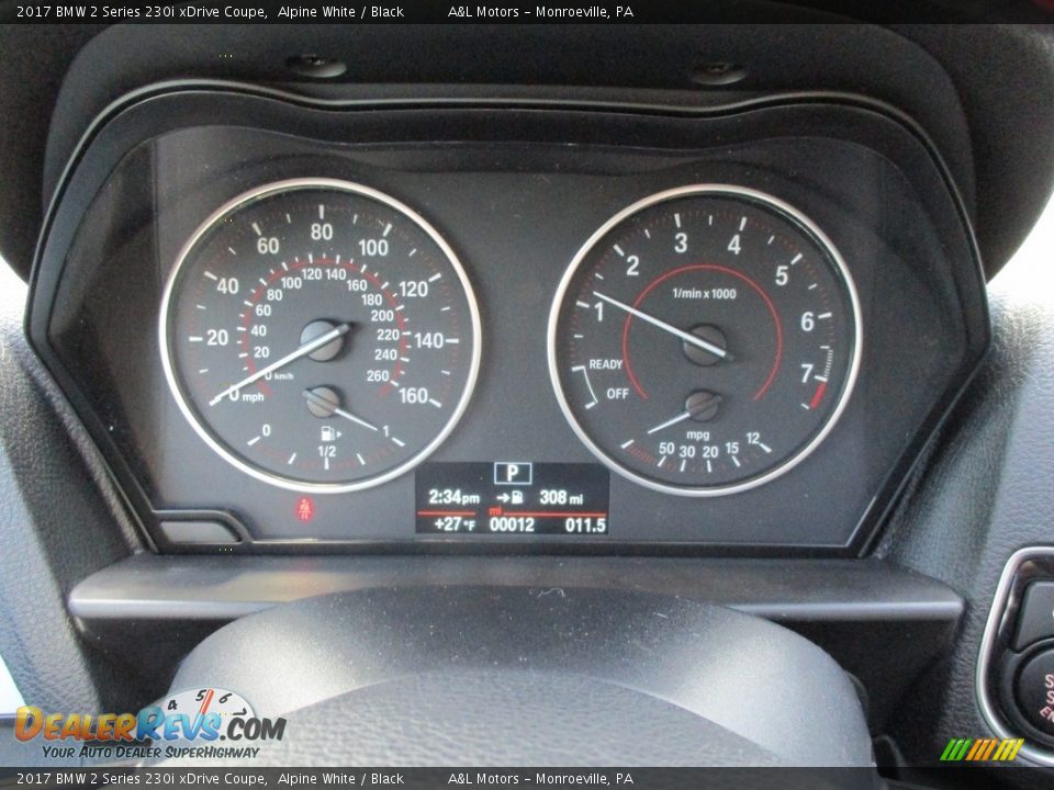 2017 BMW 2 Series 230i xDrive Coupe Alpine White / Black Photo #20