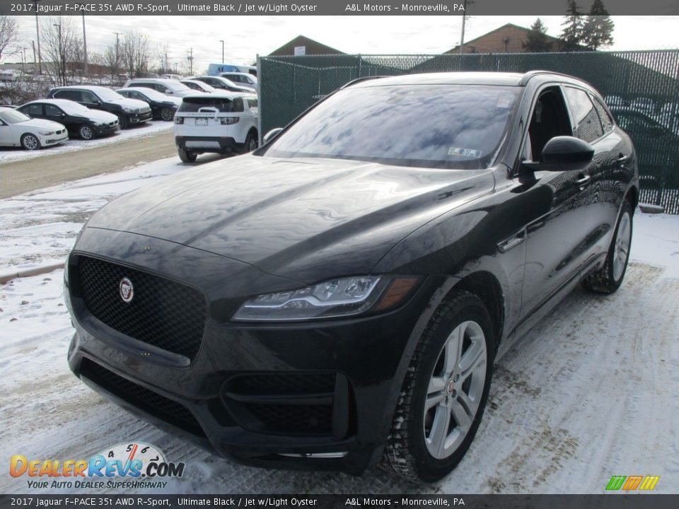 2017 Jaguar F-PACE 35t AWD R-Sport Ultimate Black / Jet w/Light Oyster Photo #8