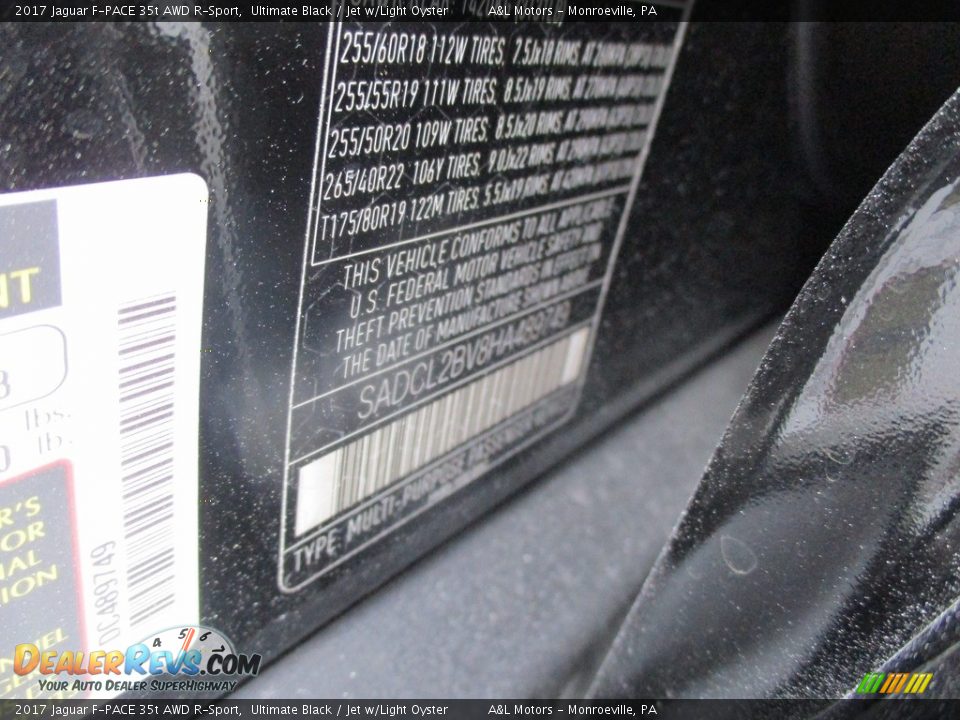 2017 Jaguar F-PACE 35t AWD R-Sport Ultimate Black / Jet w/Light Oyster Photo #19
