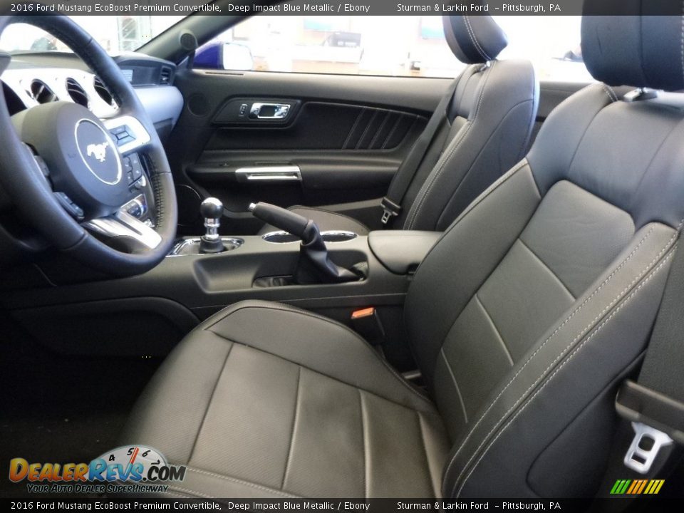 2016 Ford Mustang EcoBoost Premium Convertible Deep Impact Blue Metallic / Ebony Photo #6