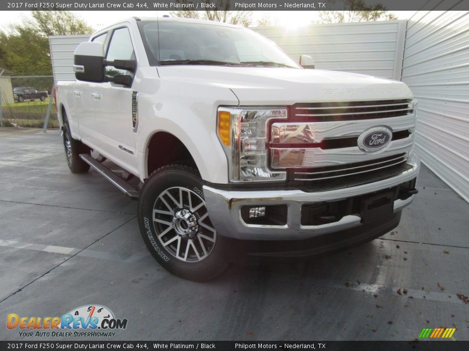 2017 Ford F250 Super Duty Lariat Crew Cab 4x4 White Platinum / Black Photo #1