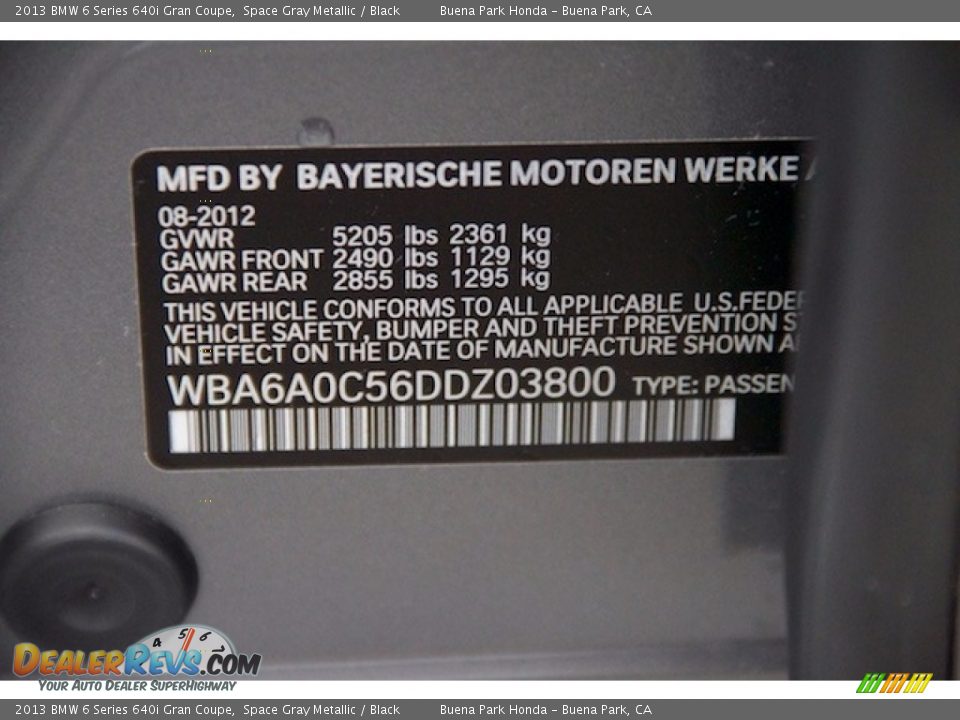 2013 BMW 6 Series 640i Gran Coupe Space Gray Metallic / Black Photo #31