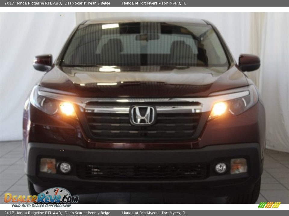 2017 Honda Ridgeline RTL AWD Deep Scarlet Pearl / Beige Photo #4