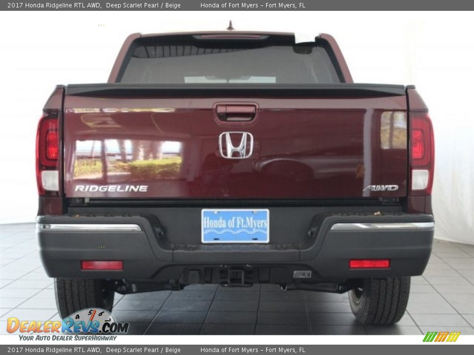 2017 Honda Ridgeline RTL AWD Deep Scarlet Pearl / Beige Photo #6