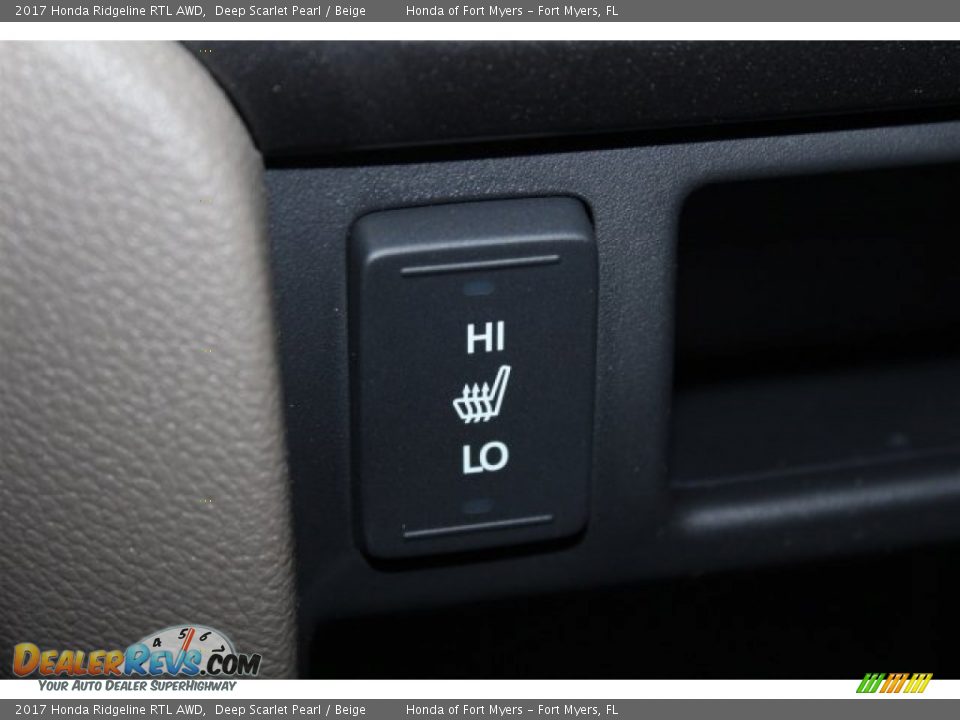 2017 Honda Ridgeline RTL AWD Deep Scarlet Pearl / Beige Photo #21