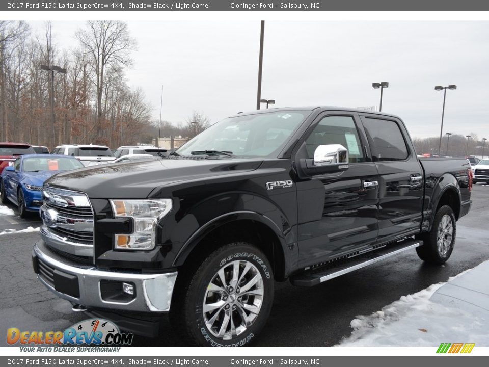2017 Ford F150 Lariat SuperCrew 4X4 Shadow Black / Light Camel Photo #3