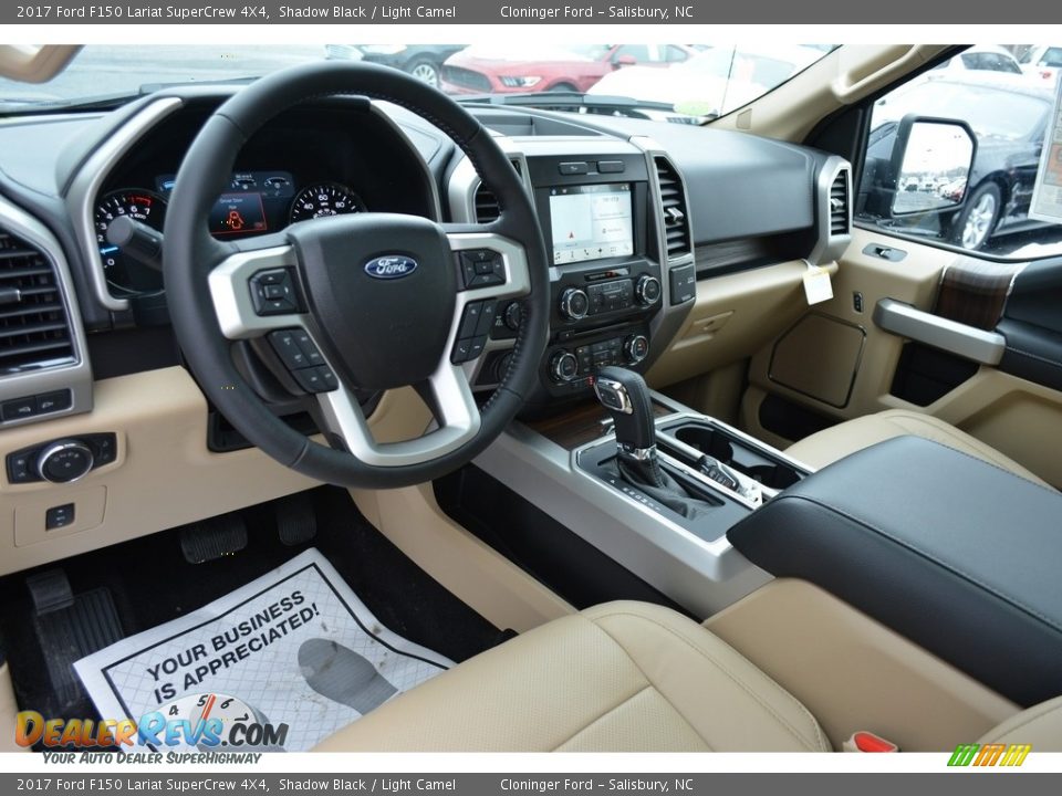 2017 Ford F150 Lariat SuperCrew 4X4 Shadow Black / Light Camel Photo #10