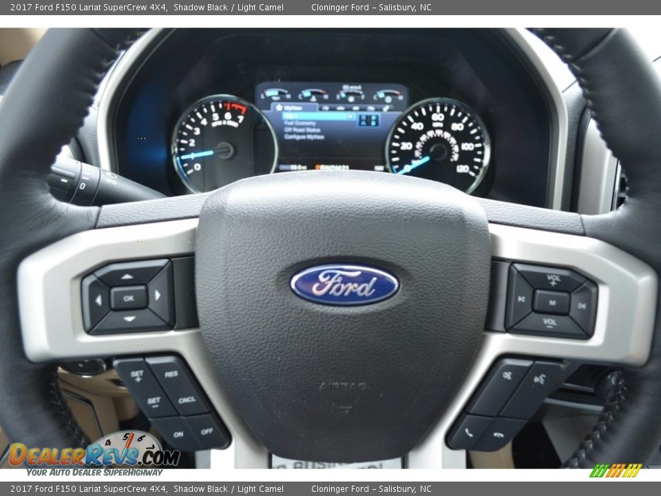2017 Ford F150 Lariat SuperCrew 4X4 Shadow Black / Light Camel Photo #25