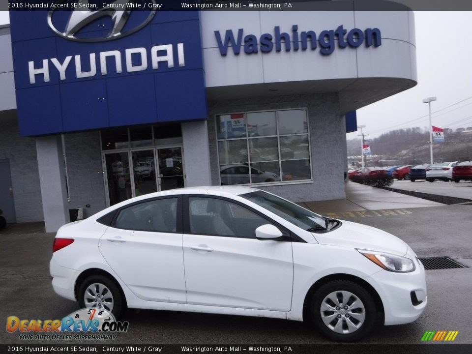 2016 Hyundai Accent SE Sedan Century White / Gray Photo #2