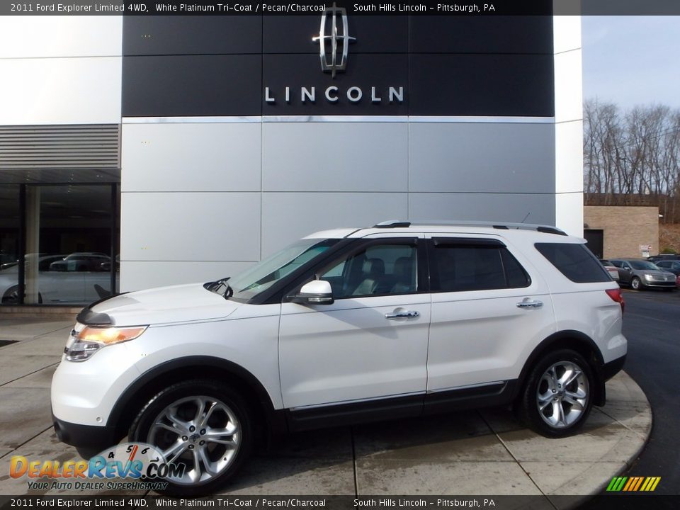2011 Ford Explorer Limited 4WD White Platinum Tri-Coat / Pecan/Charcoal Photo #1