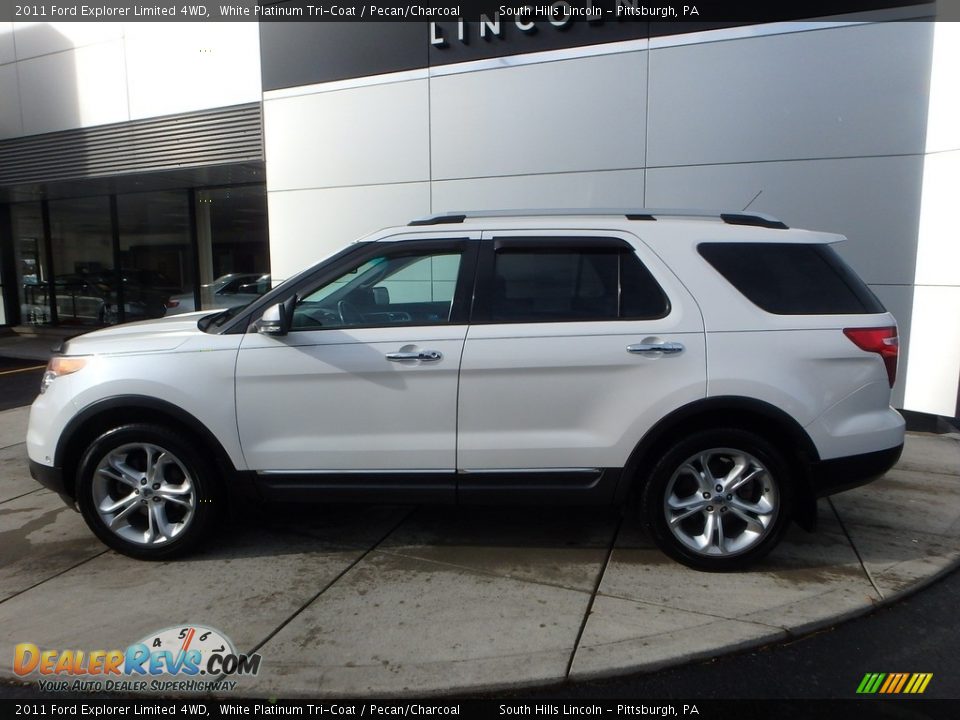 2011 Ford Explorer Limited 4WD White Platinum Tri-Coat / Pecan/Charcoal Photo #2