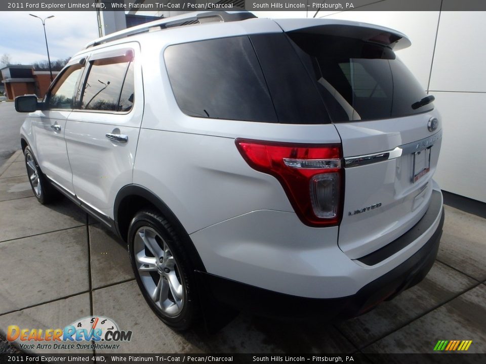 2011 Ford Explorer Limited 4WD White Platinum Tri-Coat / Pecan/Charcoal Photo #3
