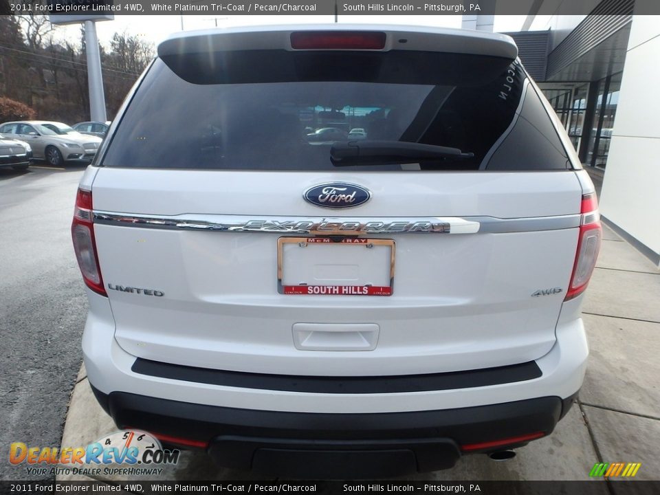 2011 Ford Explorer Limited 4WD White Platinum Tri-Coat / Pecan/Charcoal Photo #4