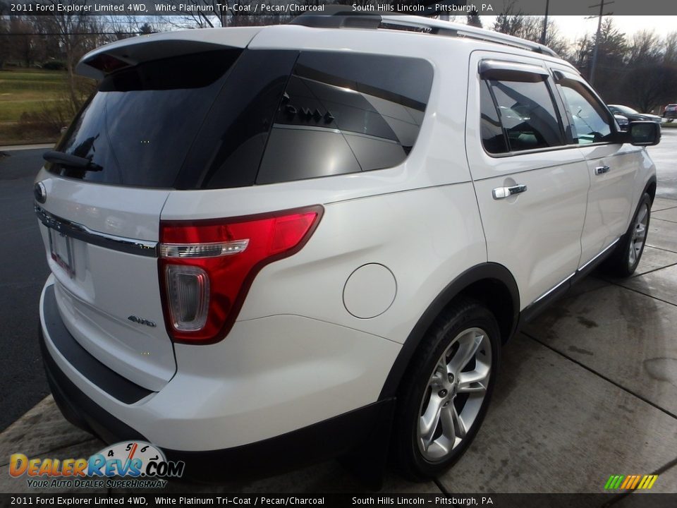 2011 Ford Explorer Limited 4WD White Platinum Tri-Coat / Pecan/Charcoal Photo #5